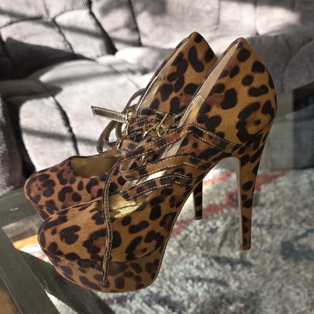 Anne Michelle Leopard Print Women's High Heels